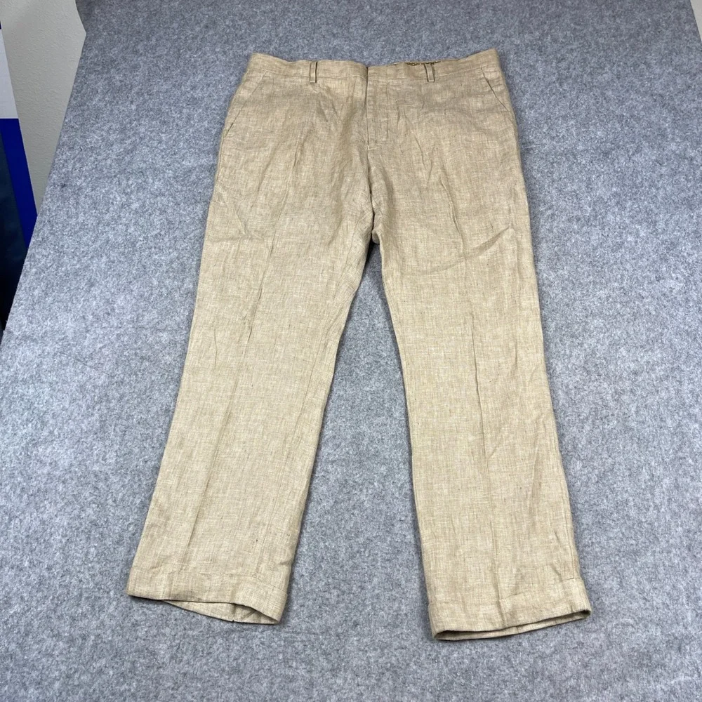 Murano Beige Linen Dress Pants